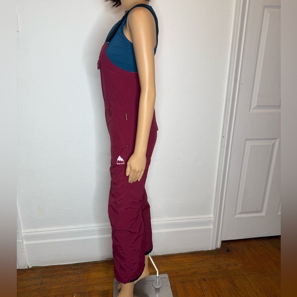 Burton Skylar Snow Bib 2L Pant YOUTH Kid's Size M US 10 Snowboarding Burgundy - Picture 4 of 11